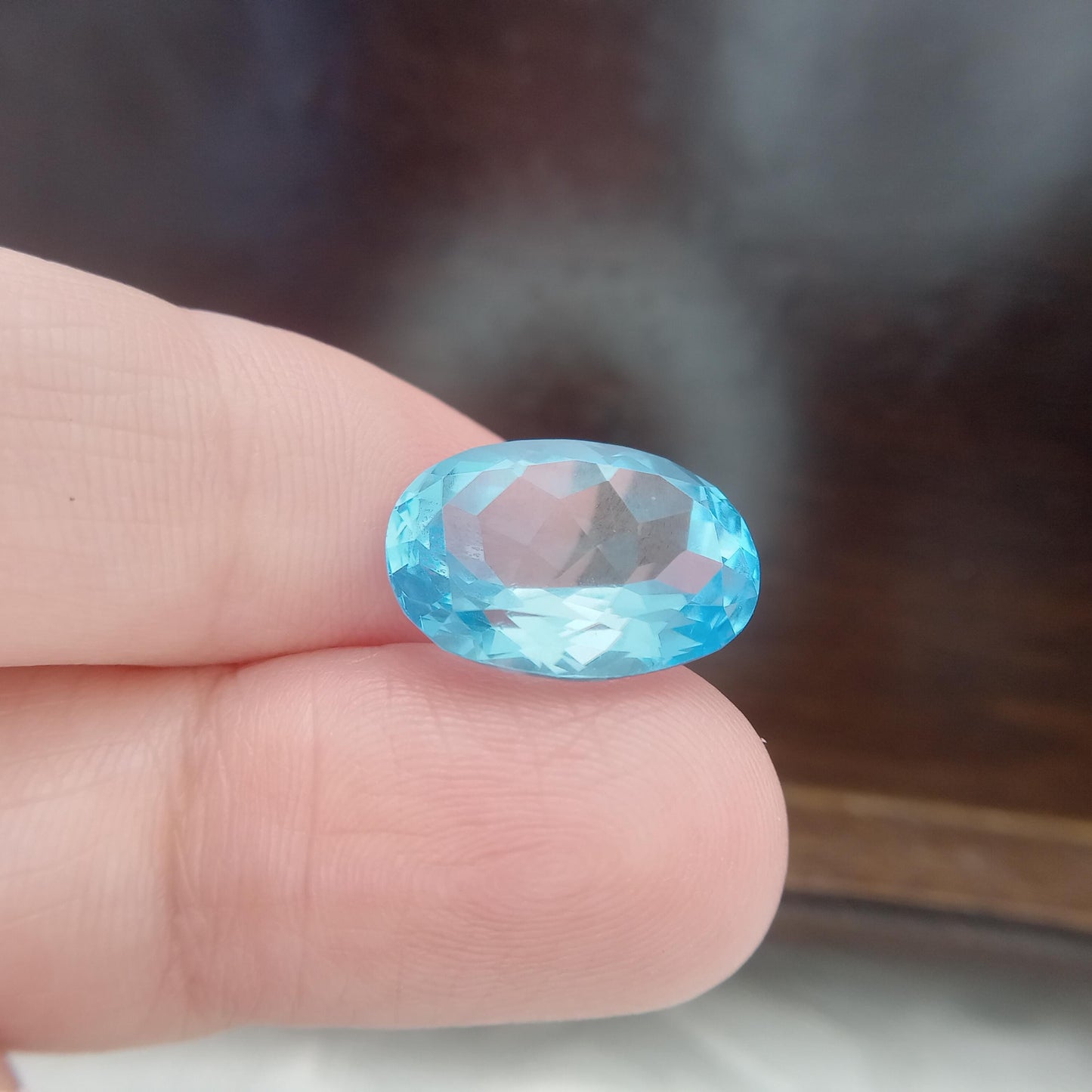 15.9x11.7mm Blue Topaz 11.63 carat Oval Cut Loose, Gemstone Blue Topaz, Faceted Blue Topaz, December Birthstone 16x12mm