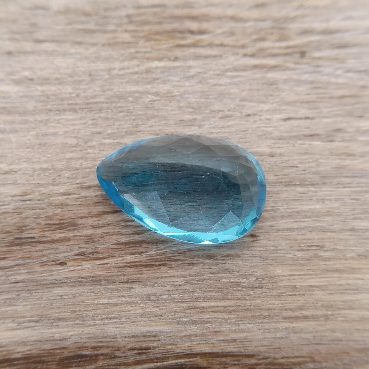 15x10mm 14.9x9.8mm Blue Topaz Pear Cut, 7.92 carat Loose Faceted Gem, Natural Topaz, US Seller