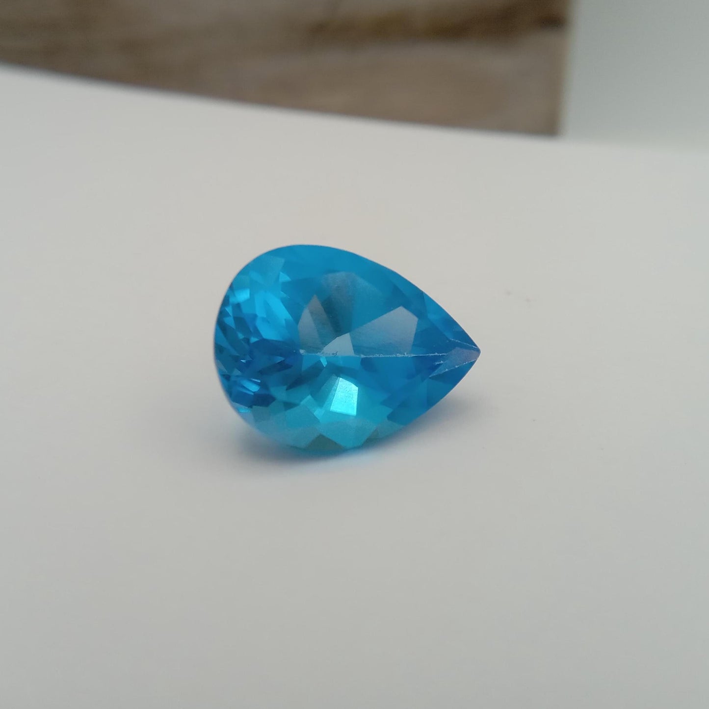16x12mm 15.9x11.8mm Blue Topaz Pear Cut, 10.37 carat Loose Faceted Gem, Natural Topaz, US Seller 16x12