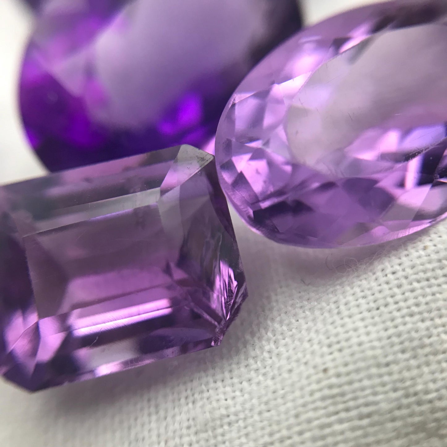 143 carat Lot of Amethyst, Discount Worn Amethyst, 24 pieces, Faceted, Recycled, Chipped, Preformed Facet Rough