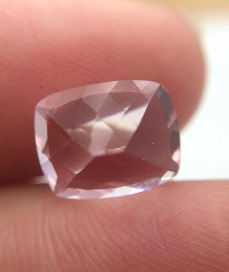 Morganite 10x8mm 2.99 Cushion Rectangle Cut Purplish Pink Loose Gem Imperfect Gemstone