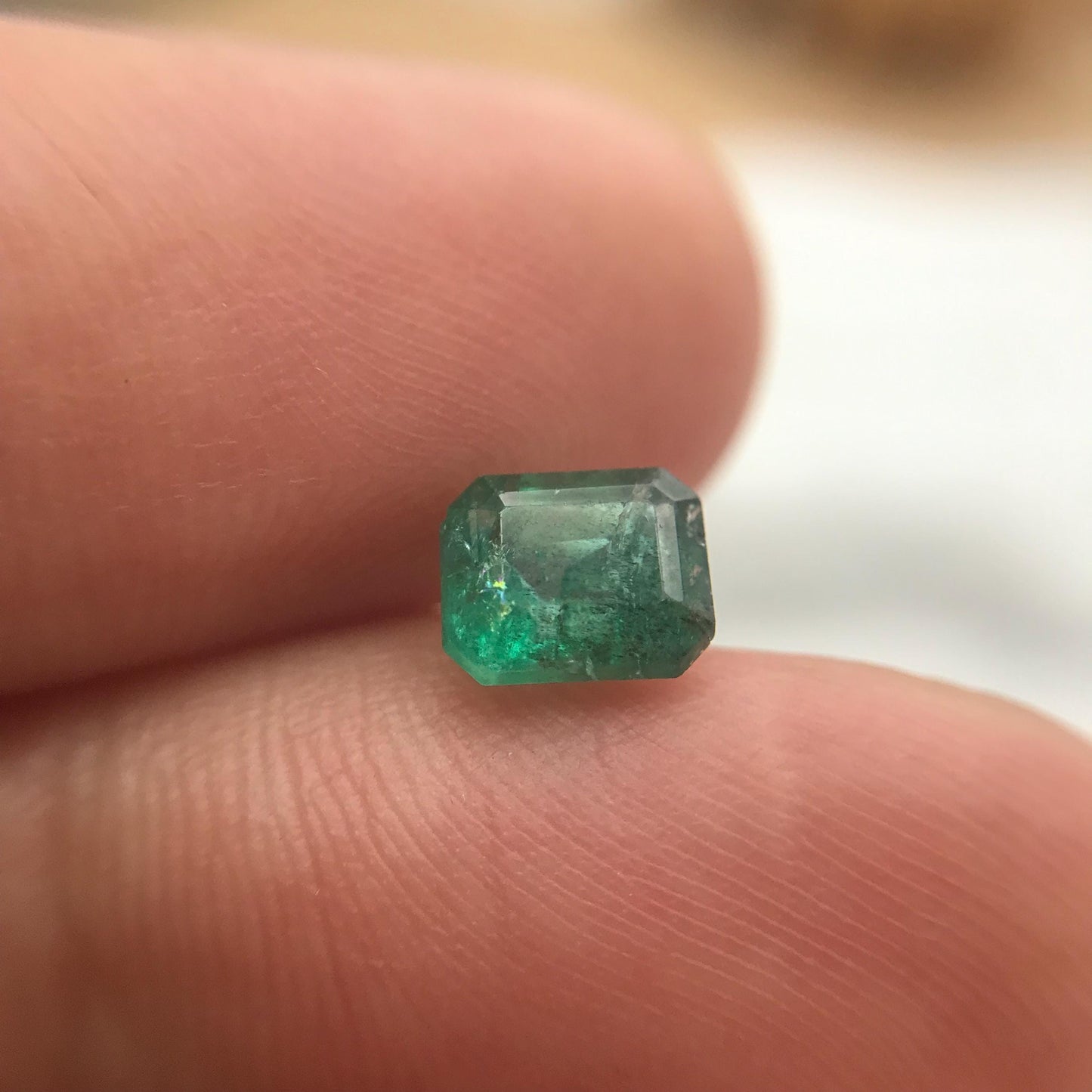 1.02 Carat Natural Emerald 6.5x5.3 Emerald Cut Faceted Loose Gem