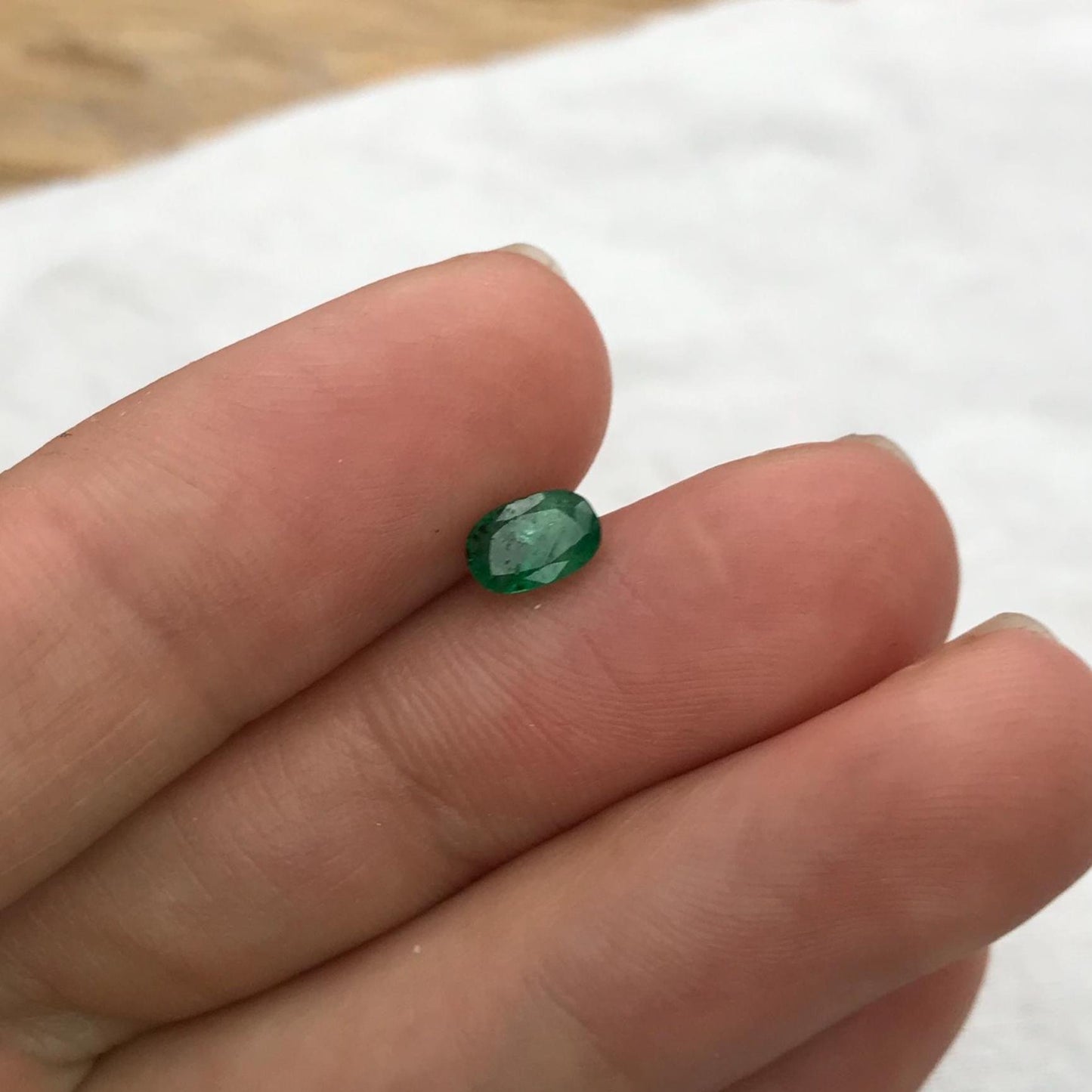 0.43 Natural Emerald 6x4mm Oval Cut Faceted Gem, Loose Recycled Gemstone
