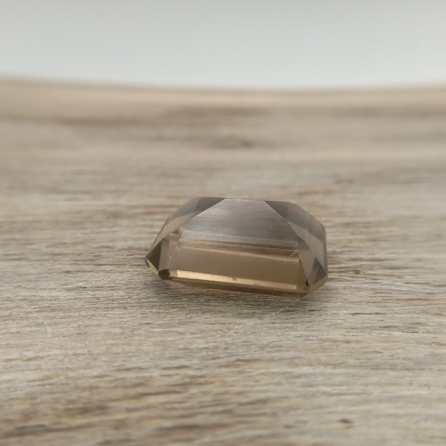 11.43 Carat Smoky Quartz 16x12mm Emerald cut, Faceted Loose Light Brown Gemstone