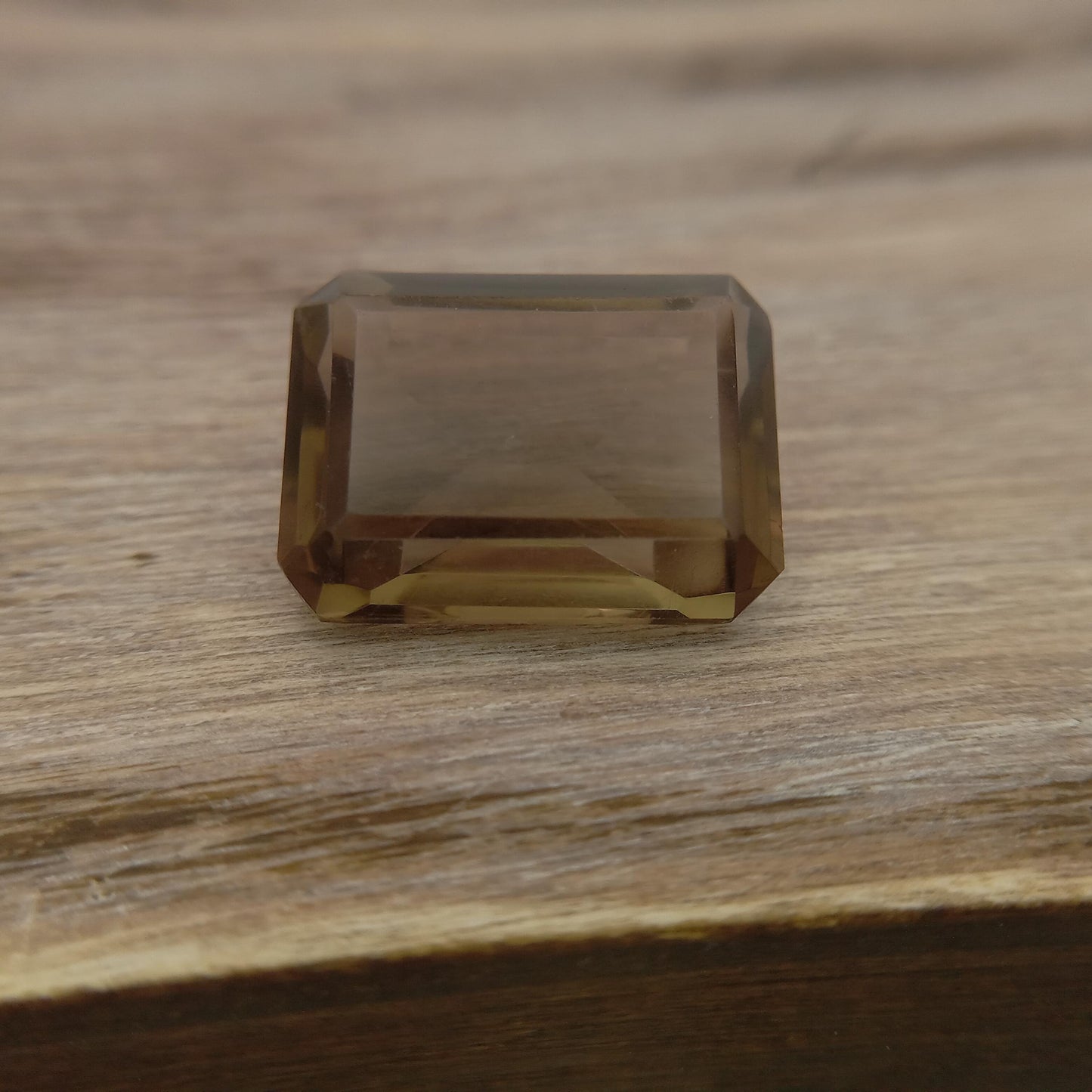 11.43 Carat Smoky Quartz 16x12mm Emerald cut, Faceted Loose Light Brown Gemstone