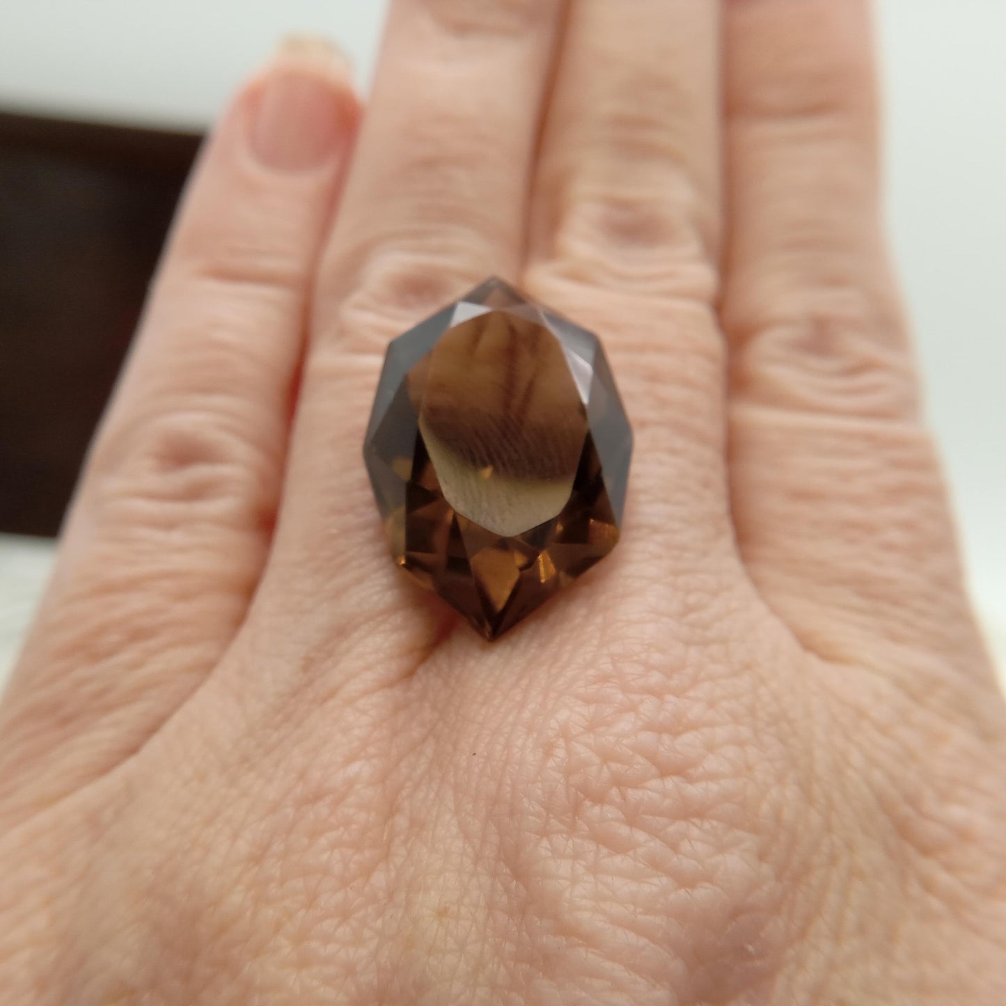 23.81 carat Natural Smoky Quartz, 25.3x17.4mm Fancy Cut Loose Stone Gemstone Brown Gem 25x17mm