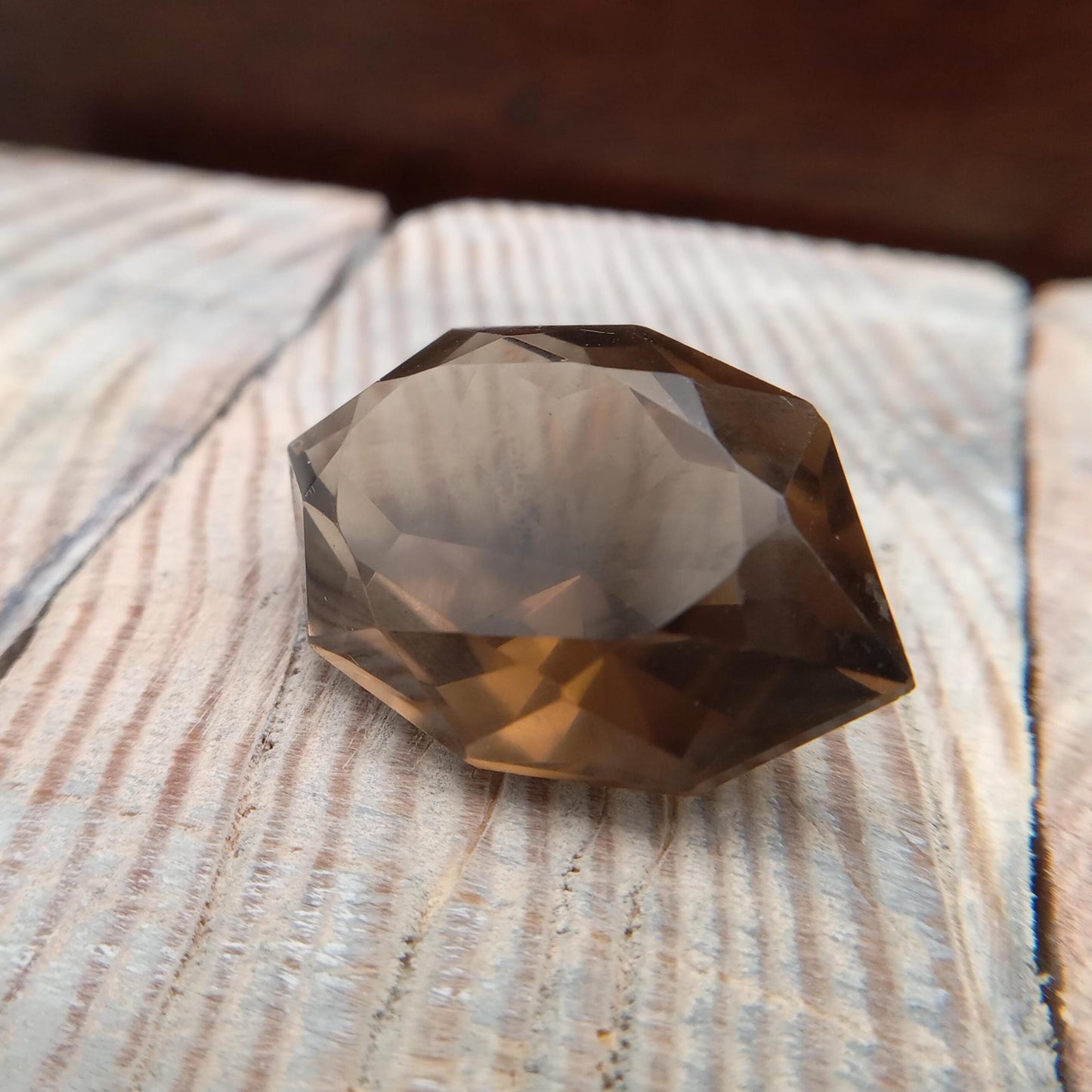 23.81 carat Natural Smoky Quartz, 25.3x17.4mm Fancy Cut Loose Stone Gemstone Brown Gem 25x17mm
