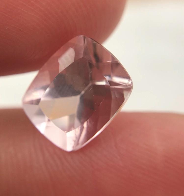 Morganite 10x8mm 2.99 Cushion Rectangle Cut Purplish Pink Loose Gem Imperfect Gemstone