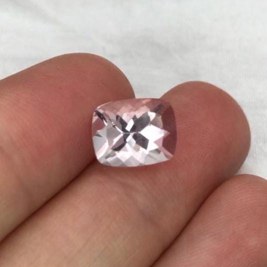 Morganite 10x8mm 2.99 Cushion Rectangle Cut Purplish Pink Loose Gem Imperfect Gemstone