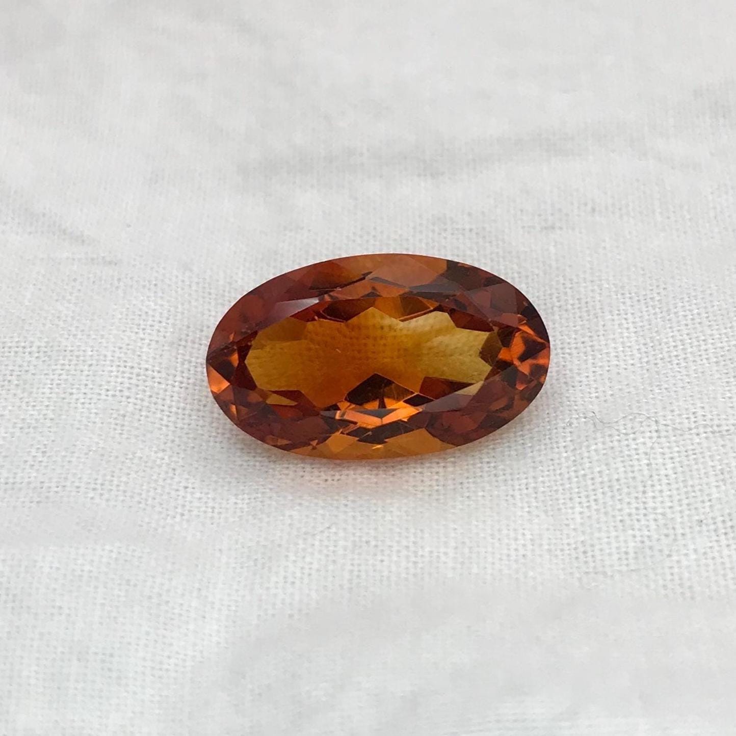 17x10 Orange Citrine 7.69 Carat Oval Cut, Faceted Loose Gemstone