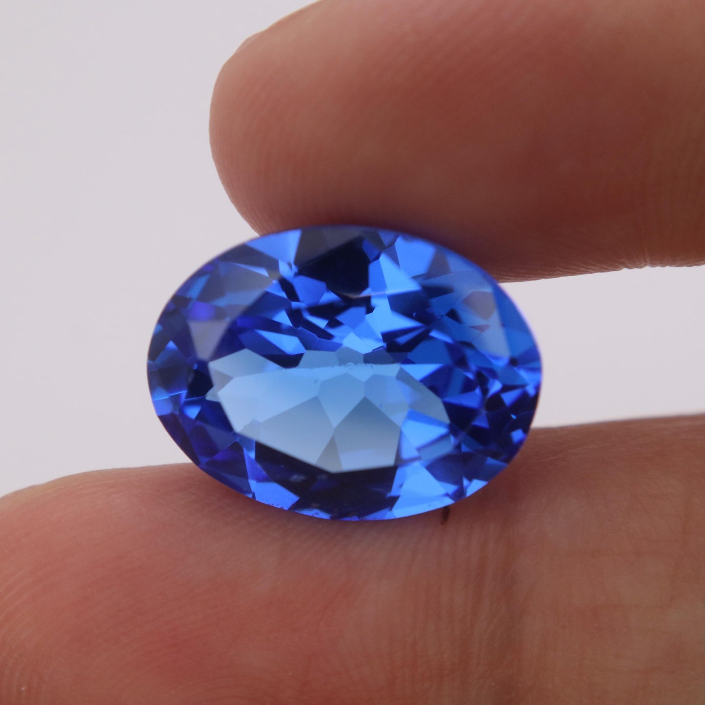 Lab Created Blue Spinel 9.40 Carat Man Made Spinel, 15.6x11.8mm Oval cut, Faceted Loose Synthetic Spinel