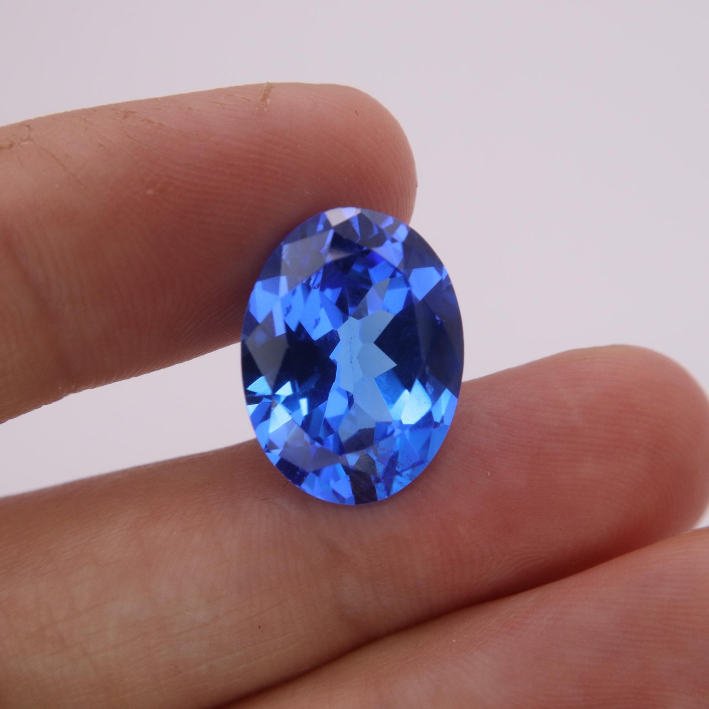 Lab Created Blue Spinel 9.40 Carat Man Made Spinel, 15.6x11.8mm Oval cut, Faceted Loose Synthetic Spinel