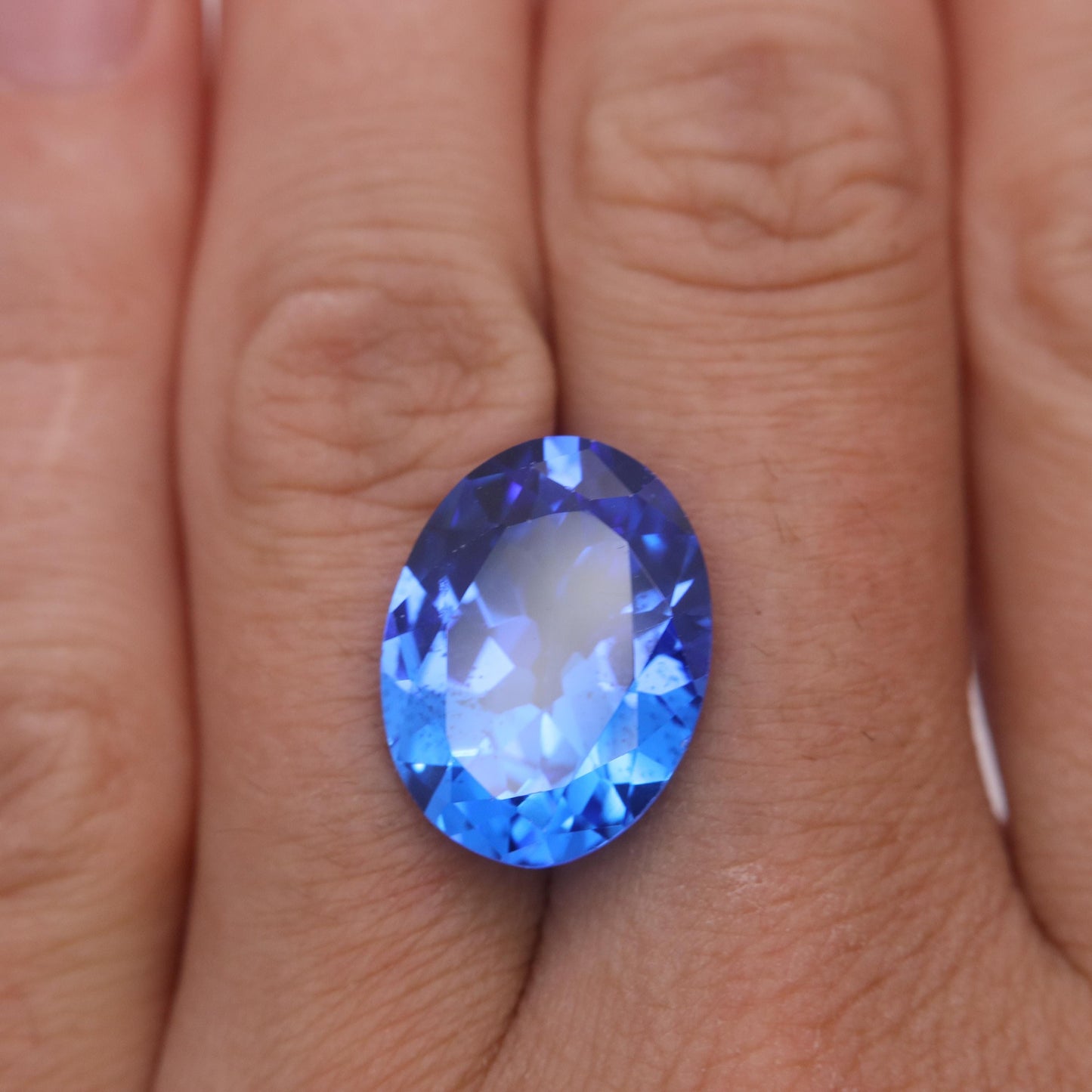 Lab Created Blue Spinel 9.40 Carat Man Made Spinel, 15.6x11.8mm Oval cut, Faceted Loose Synthetic Spinel