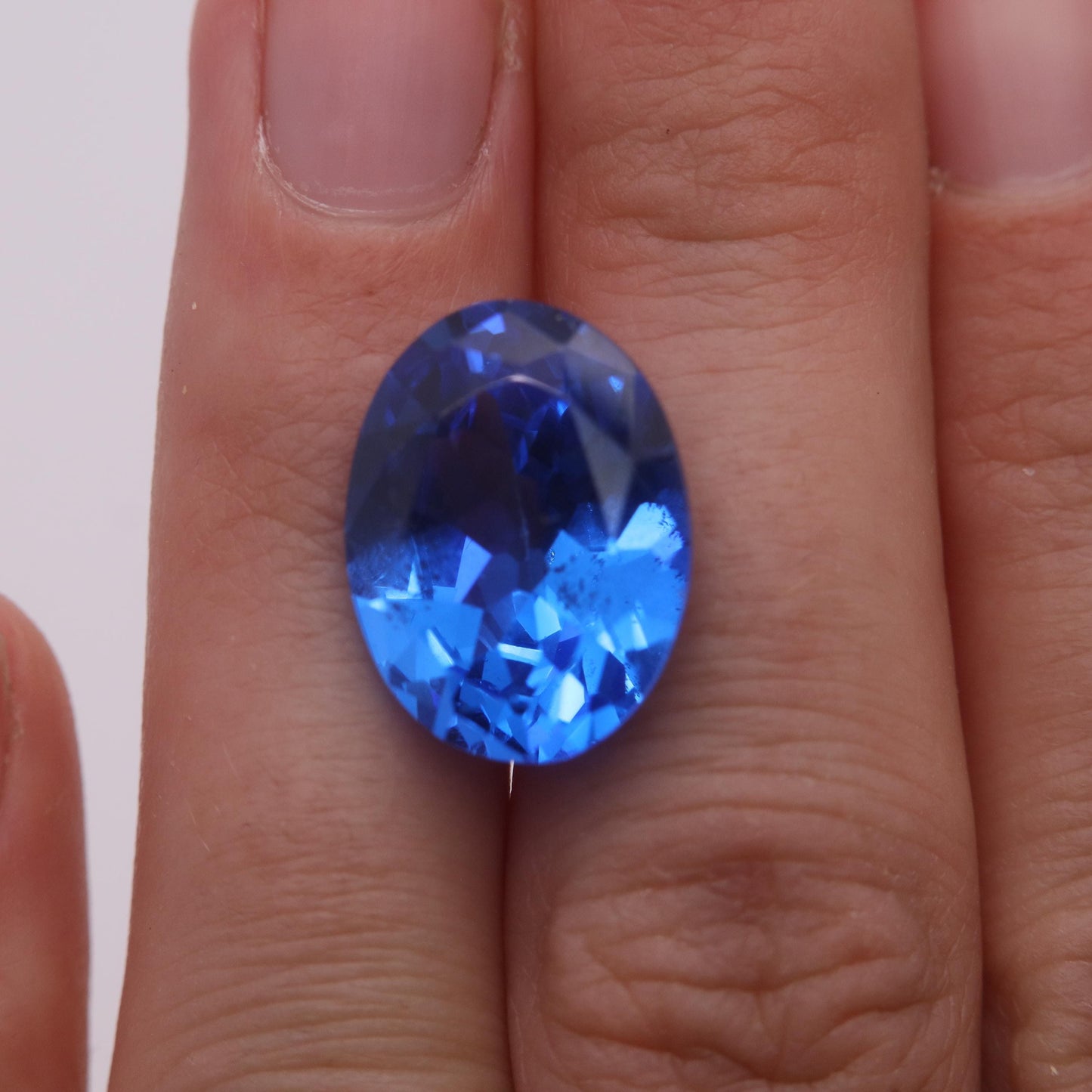 Lab Created Blue Spinel 9.40 Carat Man Made Spinel, 15.6x11.8mm Oval cut, Faceted Loose Synthetic Spinel