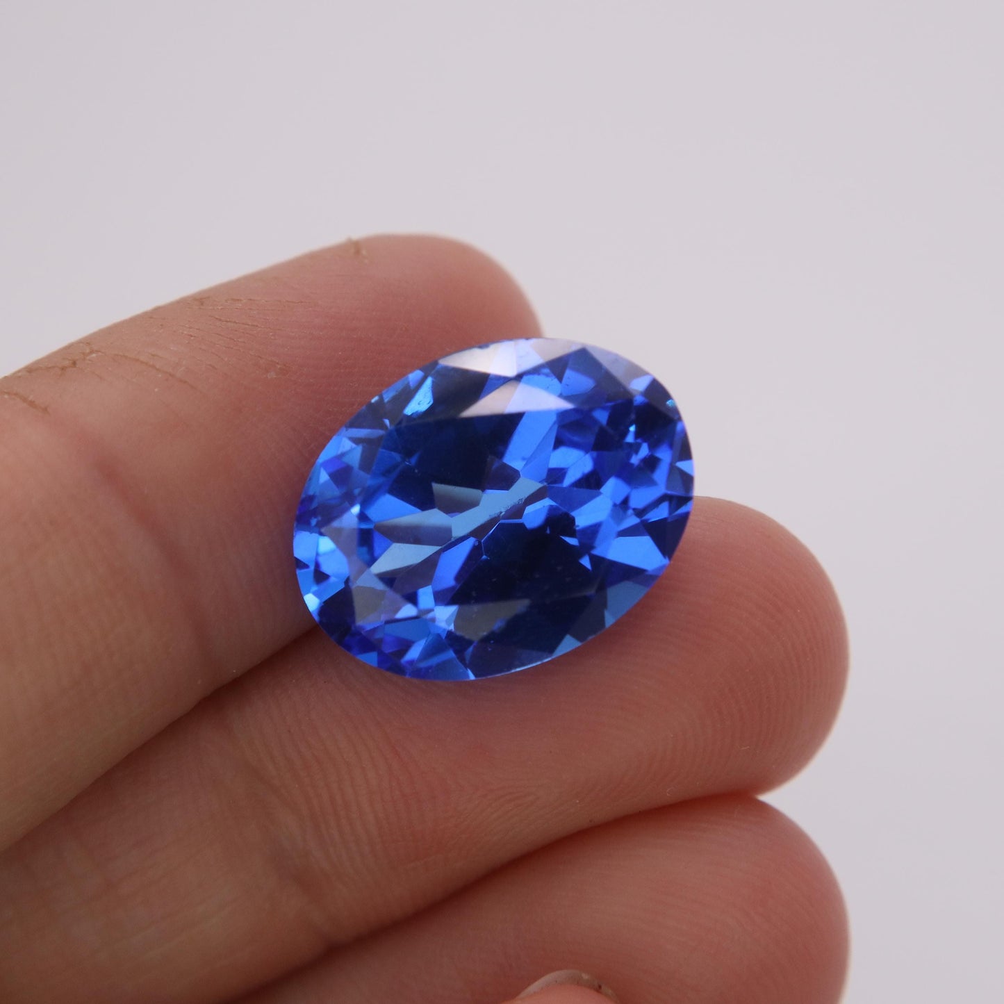 Lab Created Blue Spinel 9.40 Carat Man Made Spinel, 15.6x11.8mm Oval cut, Faceted Loose Synthetic Spinel