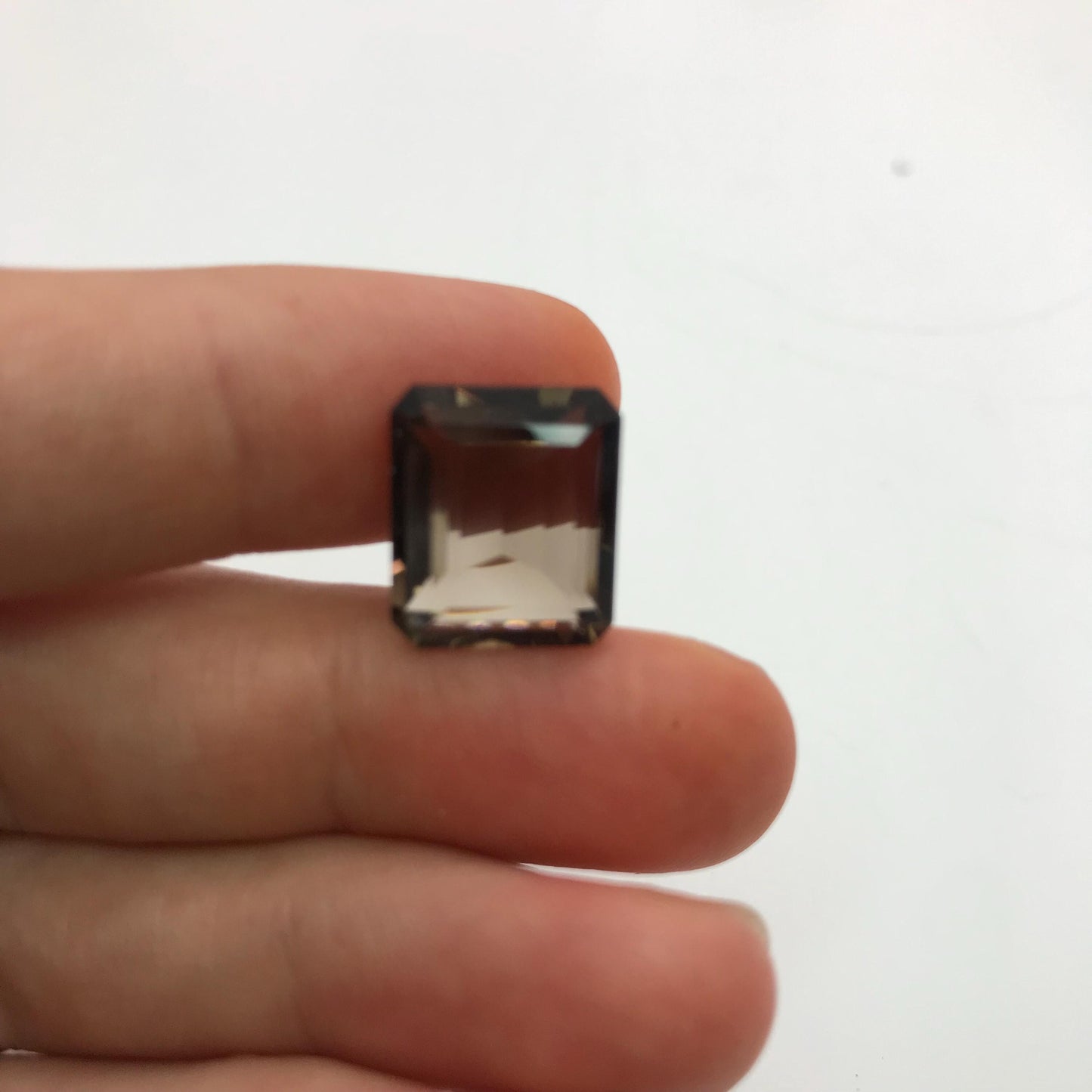 14x12mm Smoky Quartz, Emerald cut, 8.80 ct Faceted Loose Dark Brown Gemstone