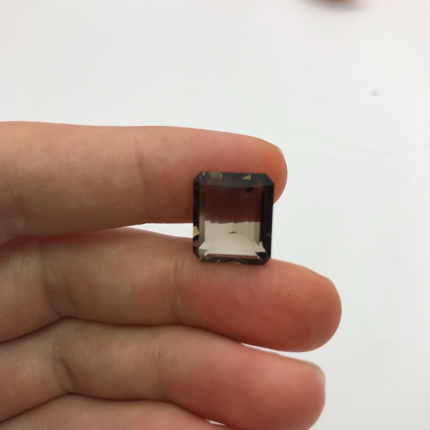 14x12mm Smoky Quartz, Emerald cut, 8.80 ct Faceted Loose Dark Brown Gemstone