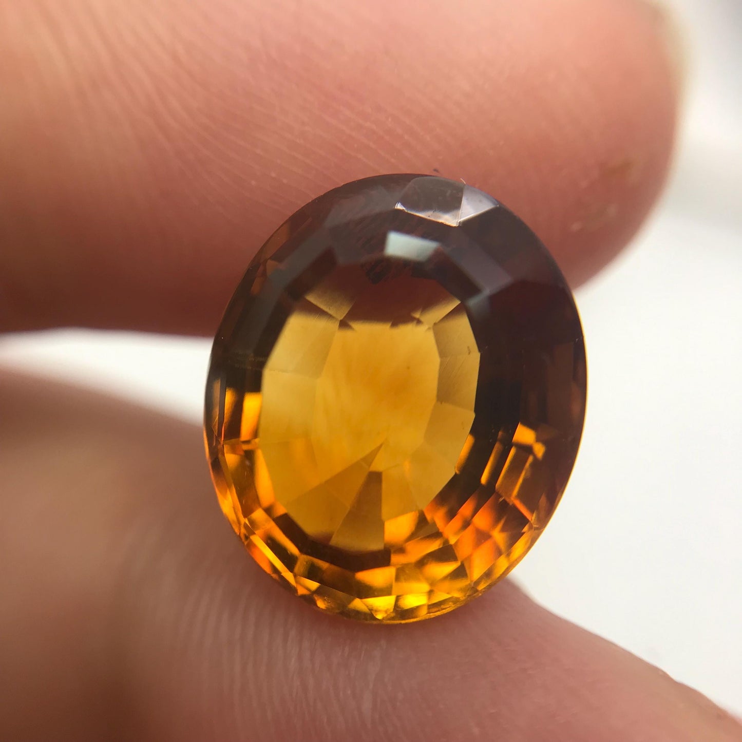 14x12mm Orange Citrine 8.36 carats Oval Cut, Faceted Loose Gemstone