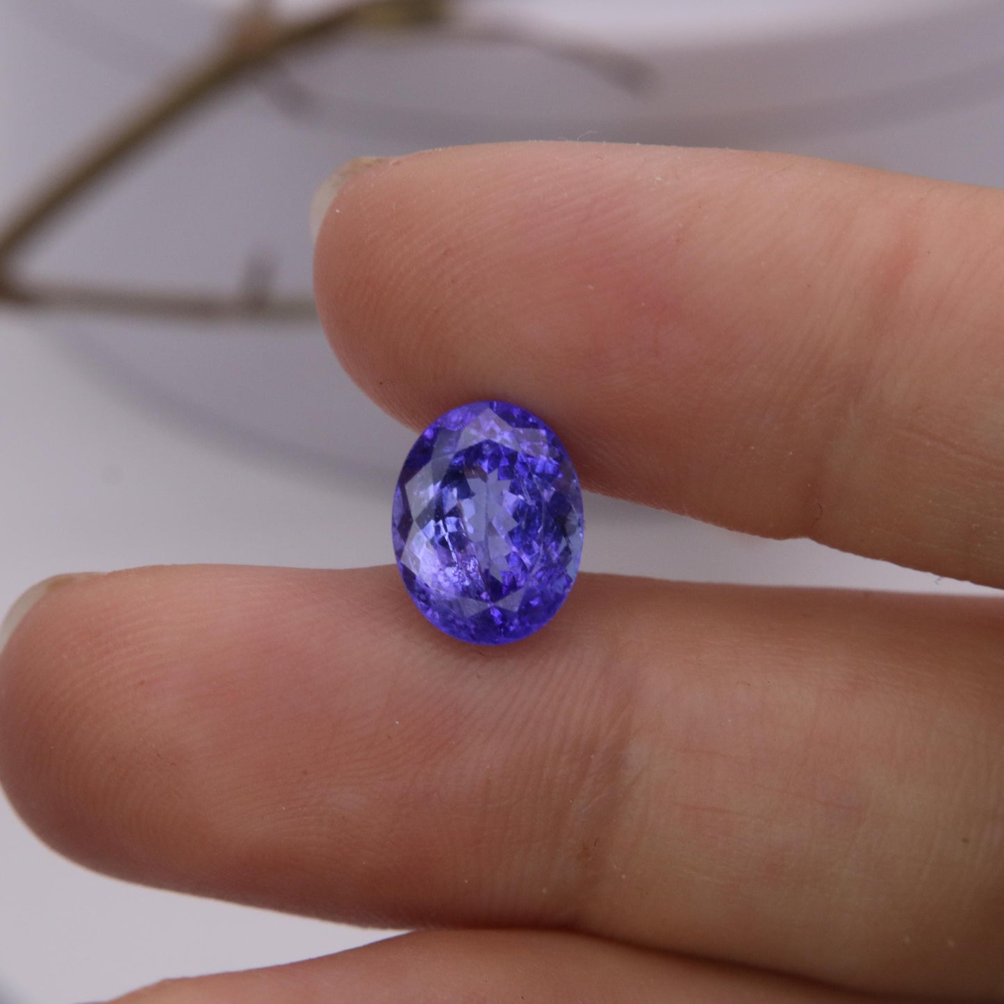10x8mm Violet Blue Tanzanite 3.36 carat Oval Cut, Faceted Loose Gemstone