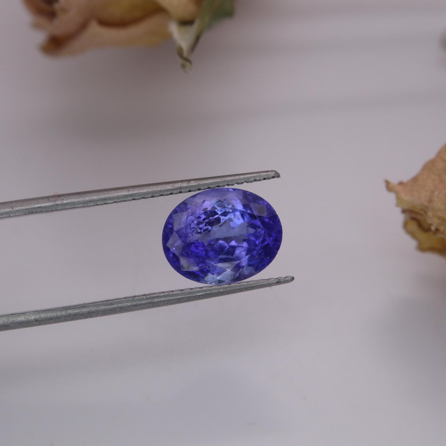 10x8mm Violet Blue Tanzanite 3.36 carat Oval Cut, Faceted Loose Gemstone