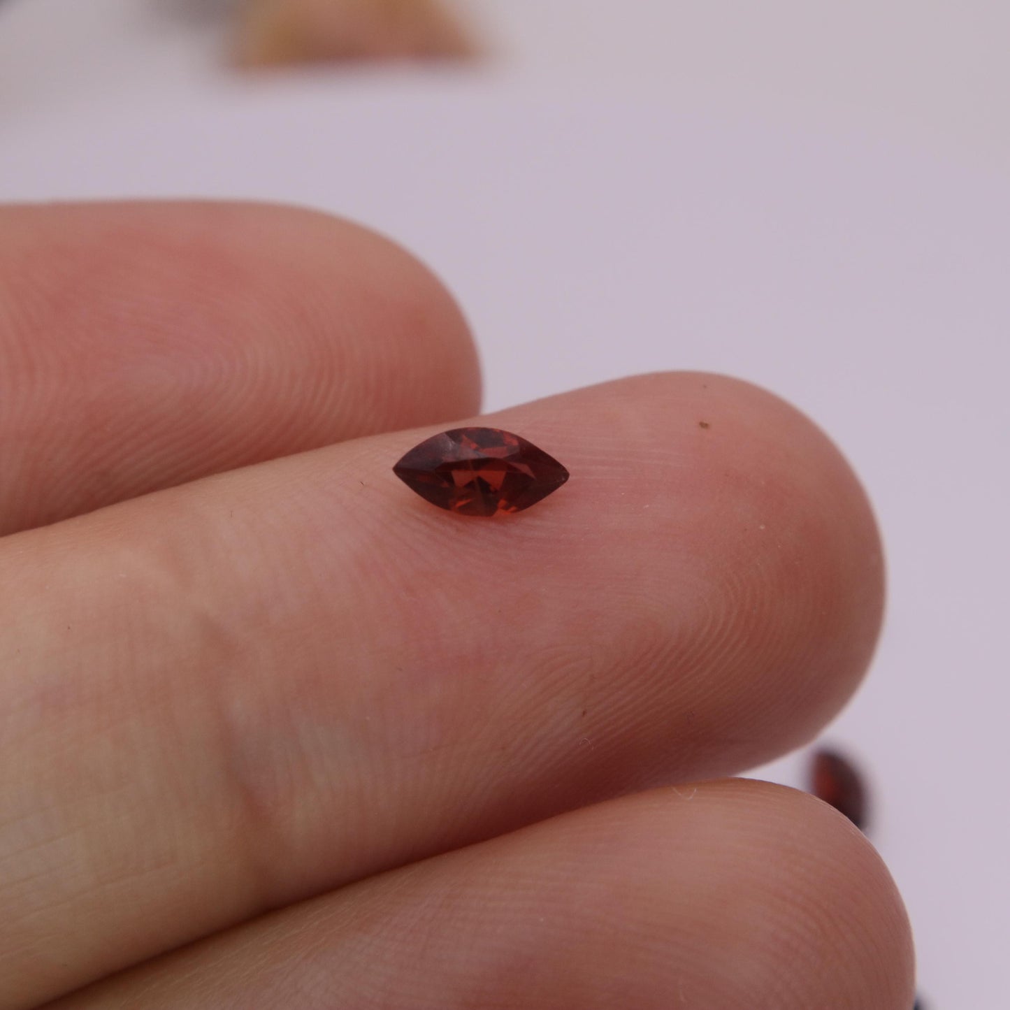 One 6x3mm Red Garnet Marquise Cut, Faceted Loose Gemstone