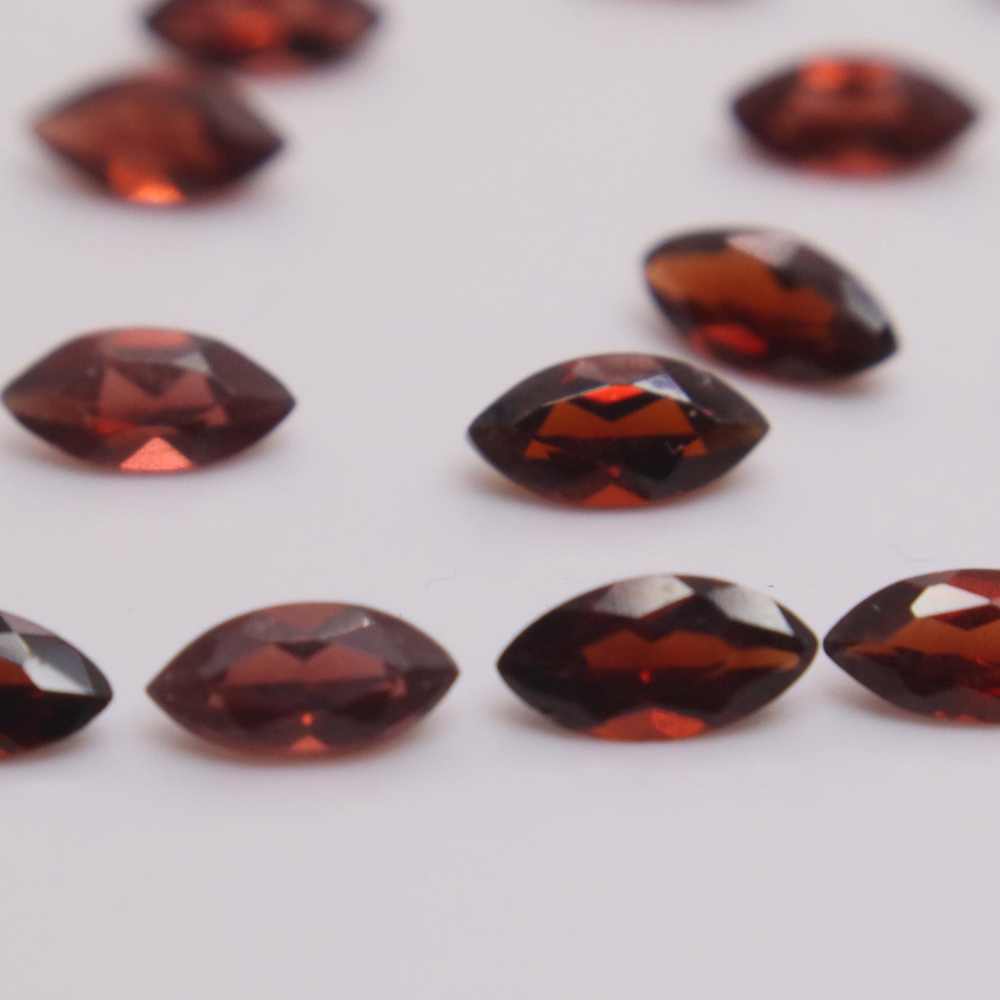 One 6x3mm Red Garnet Marquise Cut, Faceted Loose Gemstone