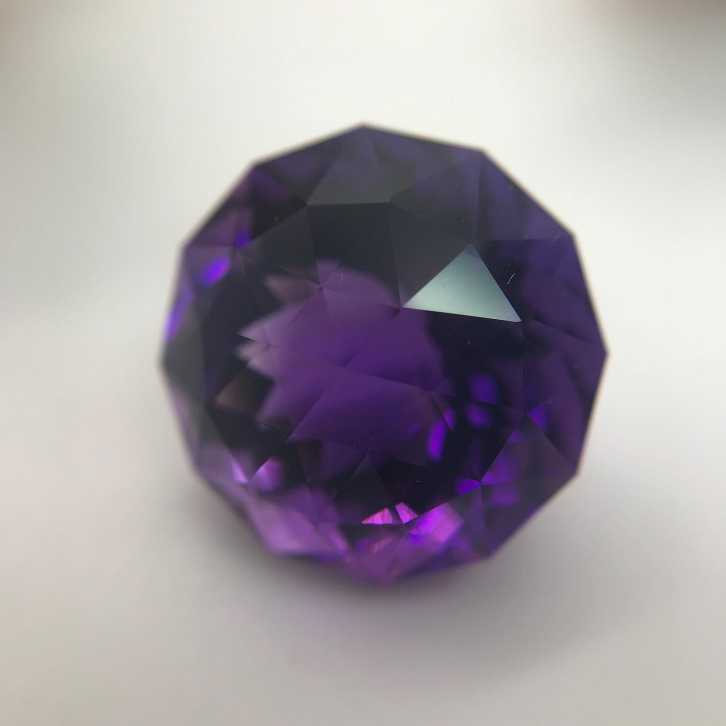 16mm Purple Amethyst, Fancy  Round, 17 carat Loose Gemstone Faceted  February Birthstone