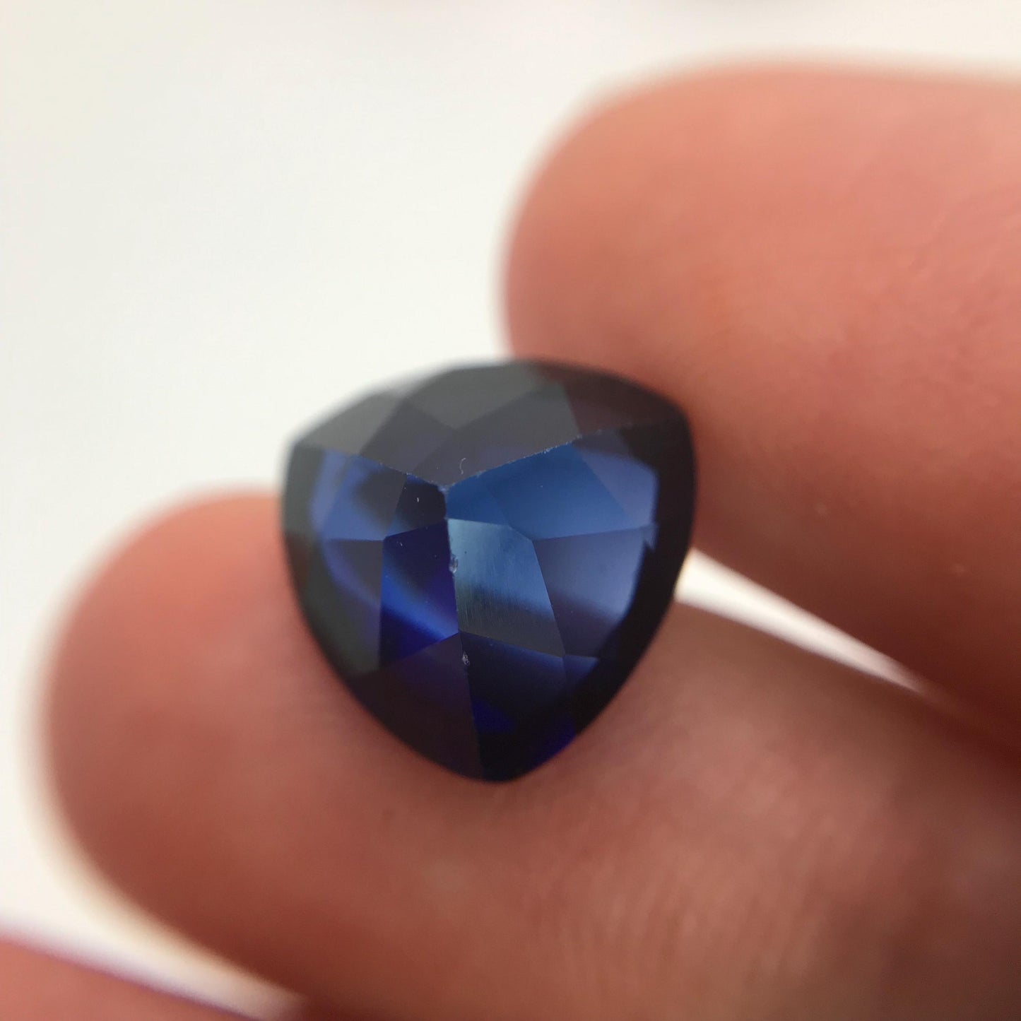 12mm Lab Created Blue Sapphire 7.65 Carat Trillion Cut, For Jewelry, Synthetic Sapphire, Loose Gemstone, Recycled Gemstone