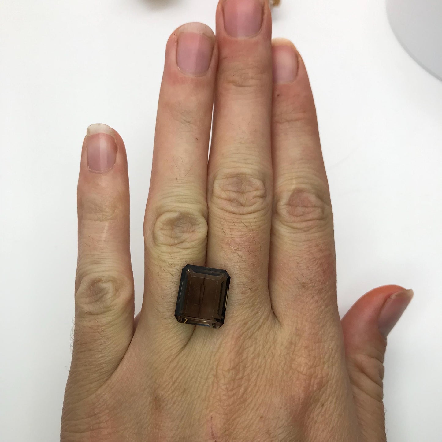 14x12mm Smoky Quartz, Emerald cut, 8.80 ct Faceted Loose Dark Brown Gemstone