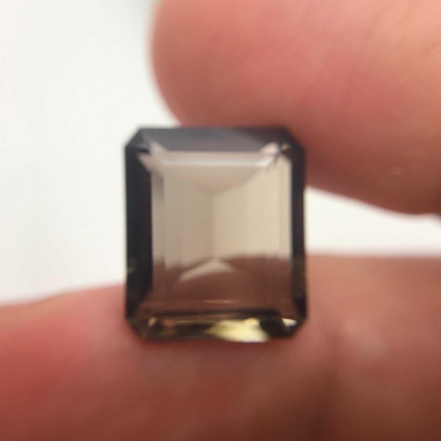 14x12mm Smoky Quartz, Emerald cut, 8.80 ct Faceted Loose Dark Brown Gemstone