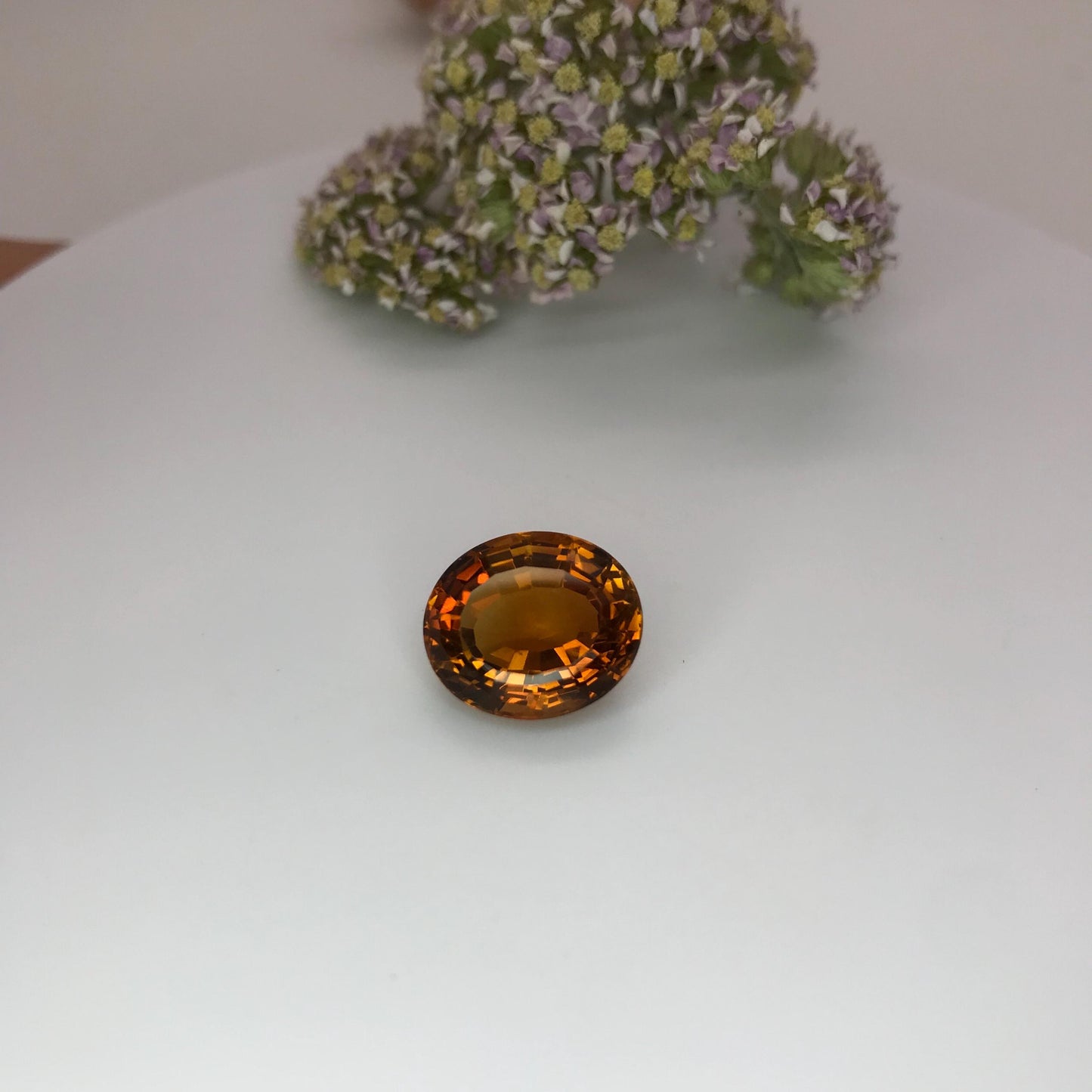 14x12mm Orange Citrine 8.36 carats Oval Cut, Faceted Loose Gemstone