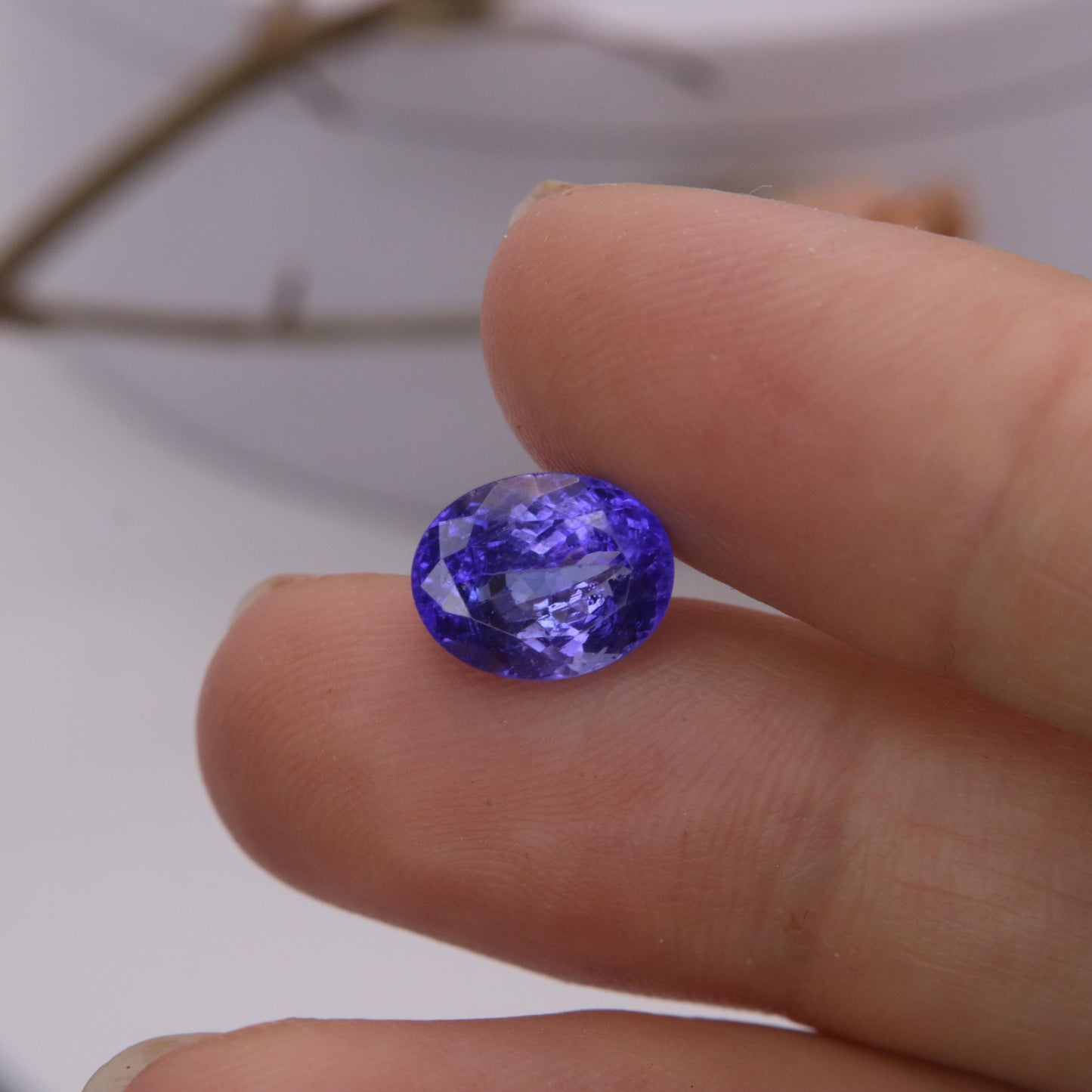 10x8mm Violet Blue Tanzanite 3.36 carat Oval Cut, Faceted Loose Gemstone