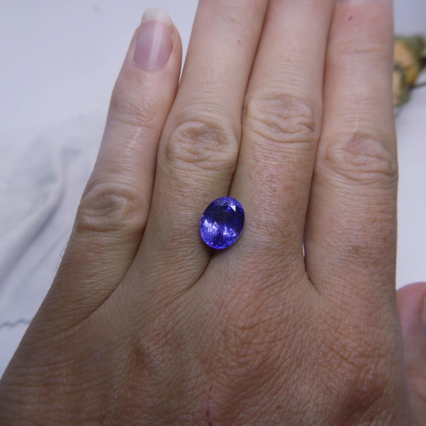 10x8mm Violet Blue Tanzanite 3.36 carat Oval Cut, Faceted Loose Gemstone