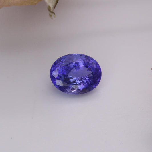 10x8mm Violet Blue Tanzanite 3.36 carat Oval Cut, Faceted Loose Gemstone