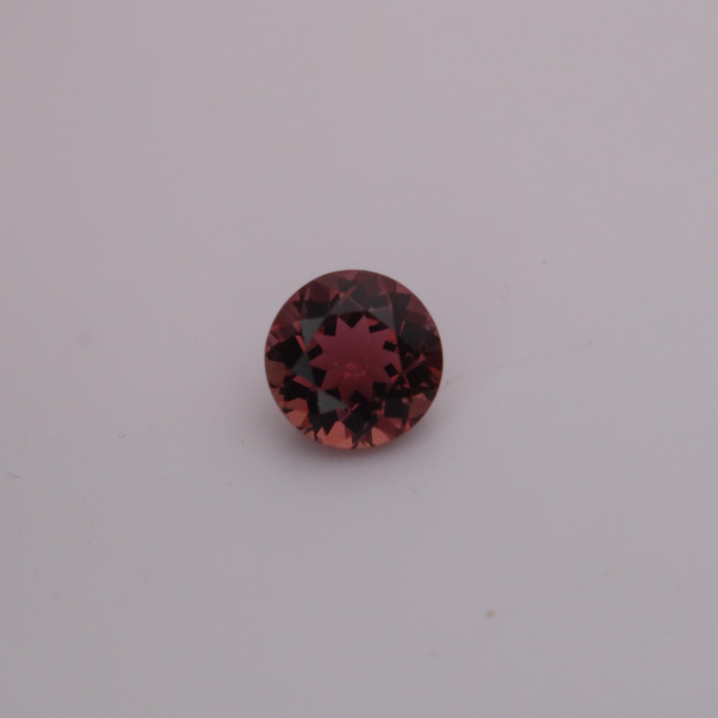 8mm Reddish Pink Tourmaline 2 Carat Round Cut, Faceted Loose Gemstone for Jewelry Setting