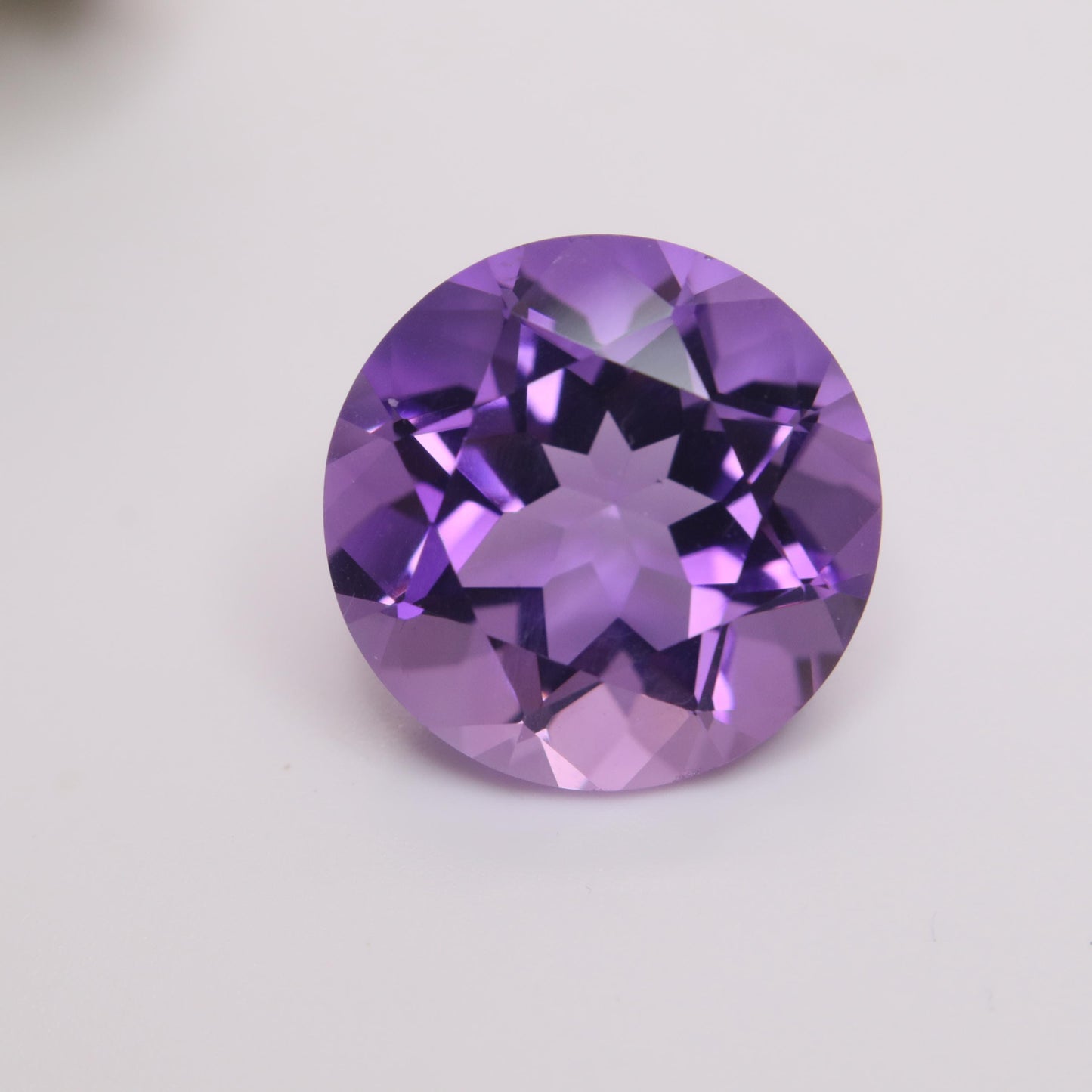 15mm Purple Amethyst 11.17 Carat Round Cut, Faceted Loose Gemstone