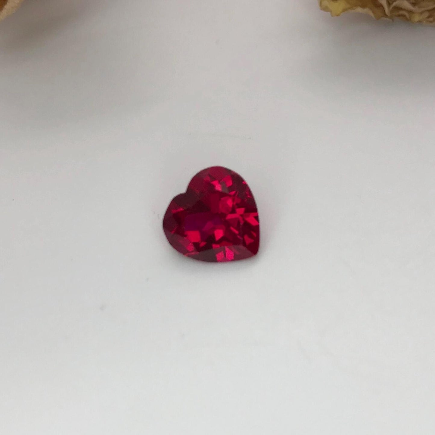10mm Heart Cut Lab Created Ruby 4 carats Loose Faceted Man-Made Red Gem,
