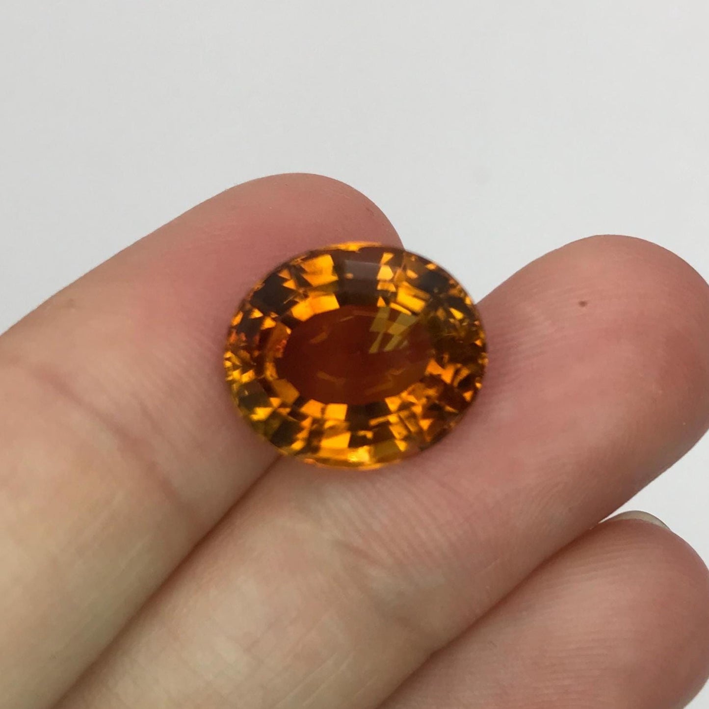 14x12mm Orange Citrine 8.36 carats Oval Cut, Faceted Loose Gemstone