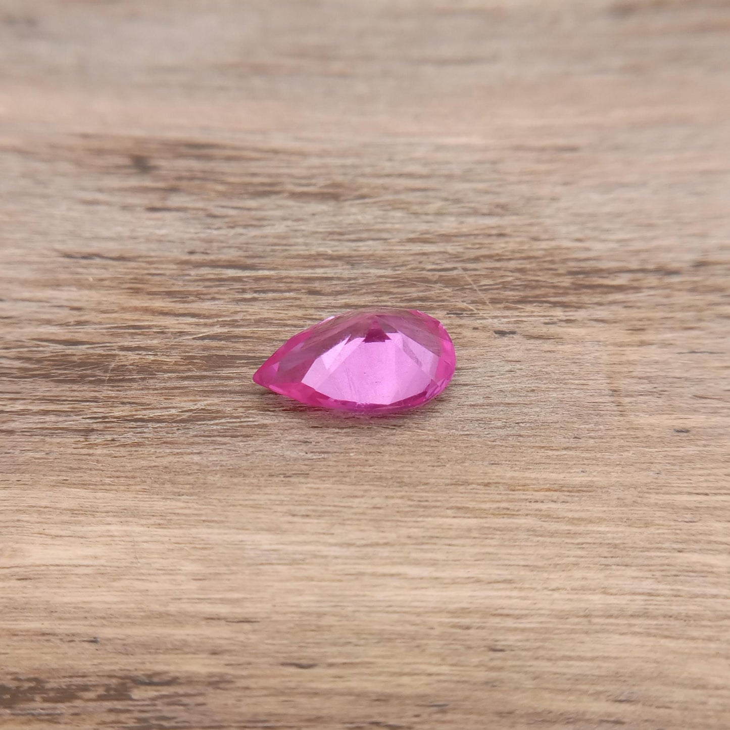 12x8mm Lab Created Pink Sapphire 3.32 Carat, Pear Cut Loose Faceted Gemstone Man Made Corundum, Pink Gem 12x8 millimeters