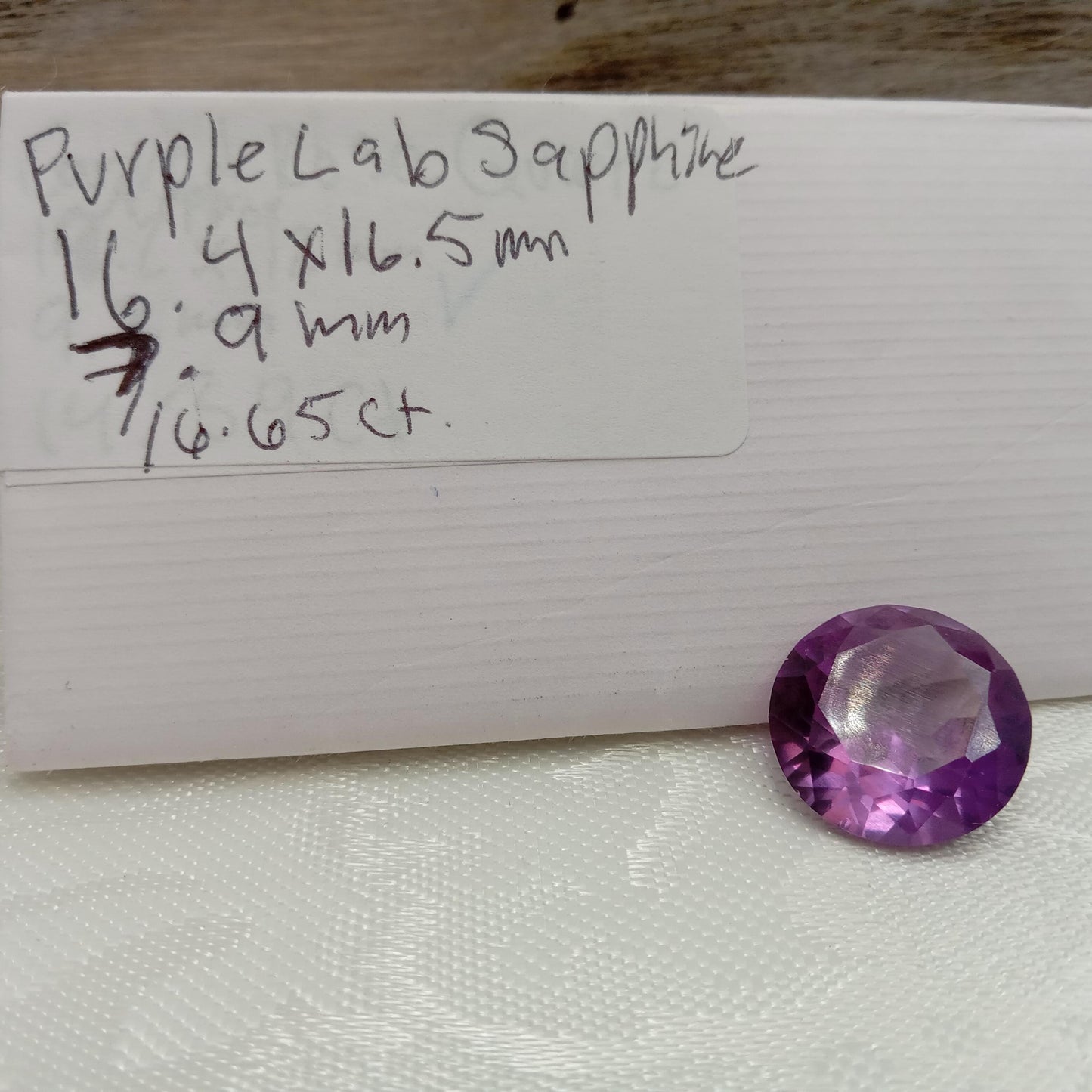 16.65 Ct Lab Created Purple Sapphire 16.4mm  Round Cut, Lab Gemstone