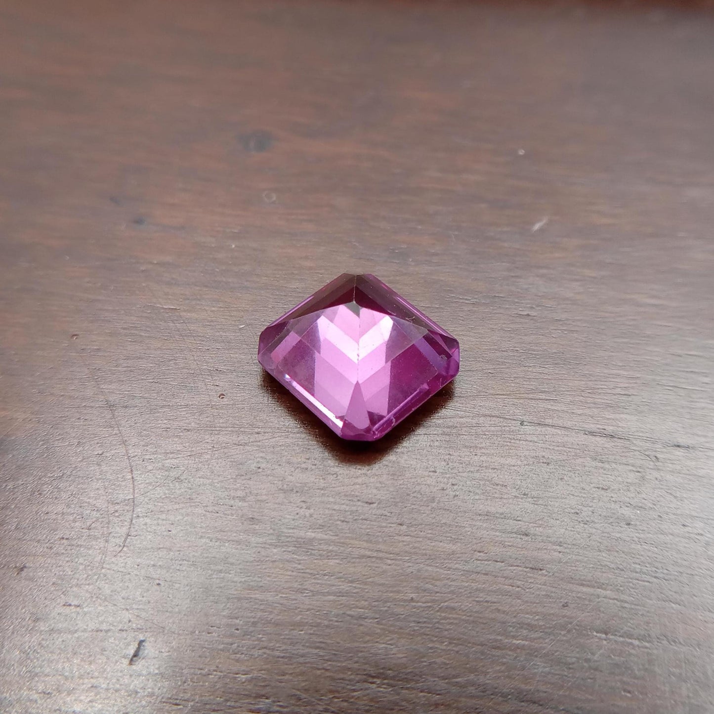 10.5 mm x9.9 mm Purple Lab Sapphire Loose Gem, 6.14 carat, Lab Created Square Gemstone, June Birthstone Color 10mm square