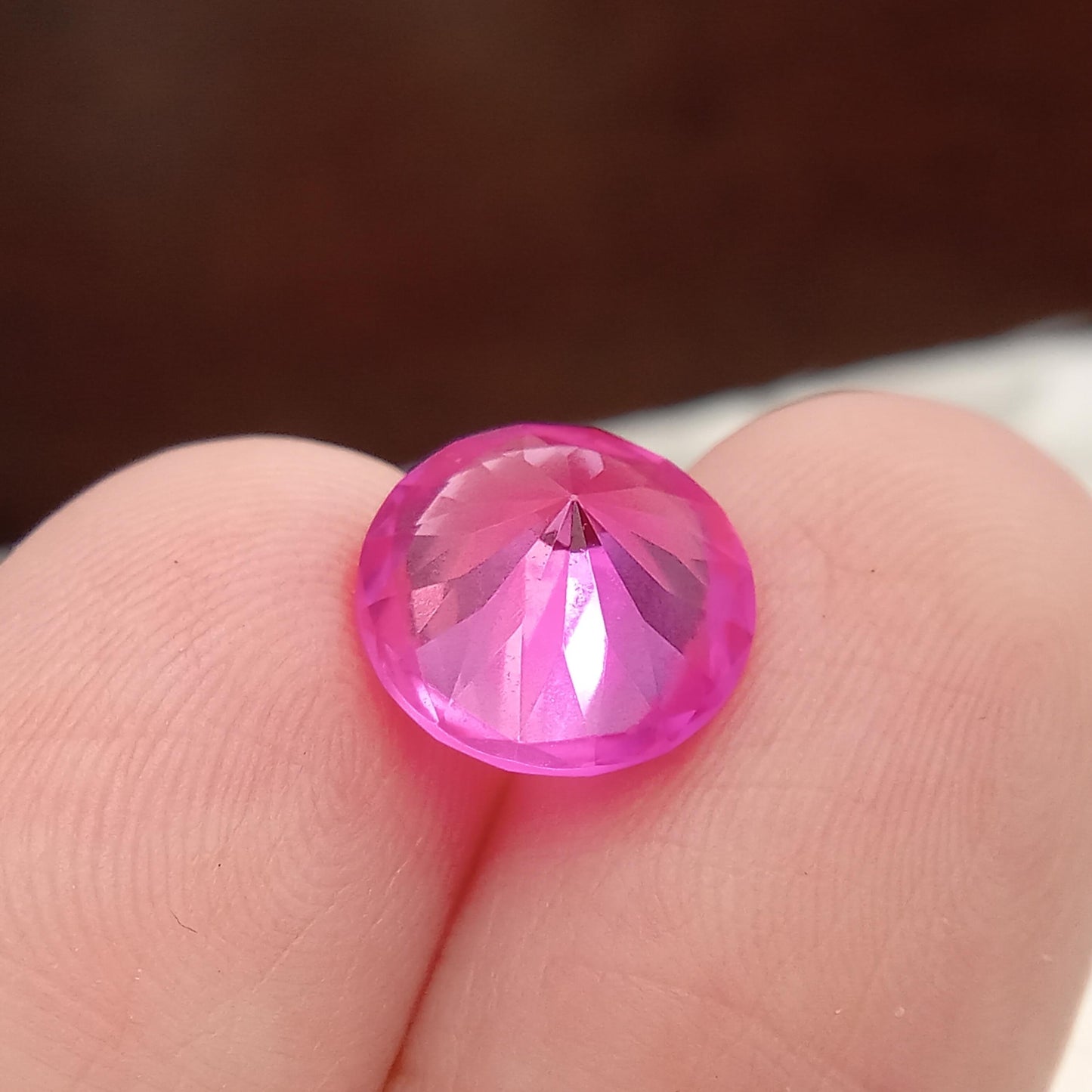 10 mm Hot Pink Lab Sapphire 4.63 Carat, Round Cut, Loose Faceted Lab Created Gemstone 10mm