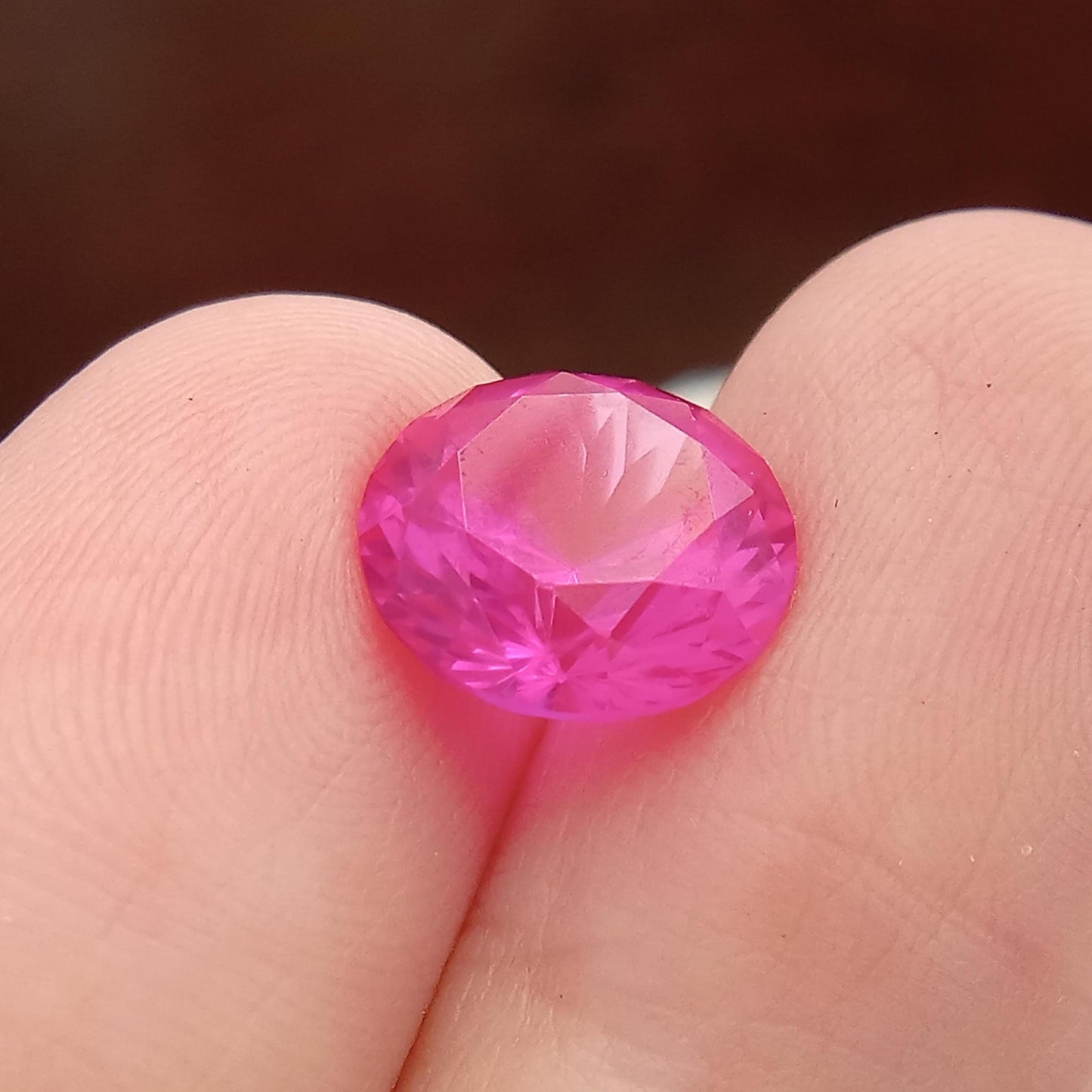 10 mm Hot Pink Lab Sapphire 4.63 Carat, Round Cut, Loose Faceted Lab Created Gemstone 10mm