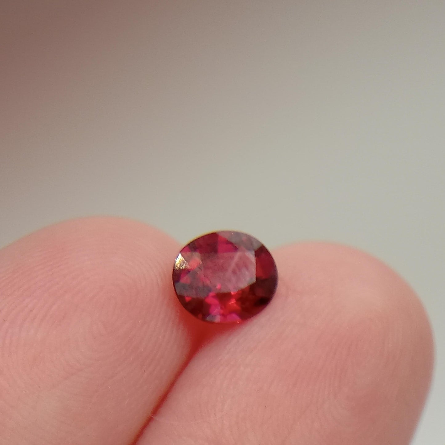 Natural Rhodolite Garnet, 1.04 carat, 6.6 x 5.7 mm Red Garnet, Faceted Oval Cut Raspberry Garnet Gem, Dark Pink Garnet