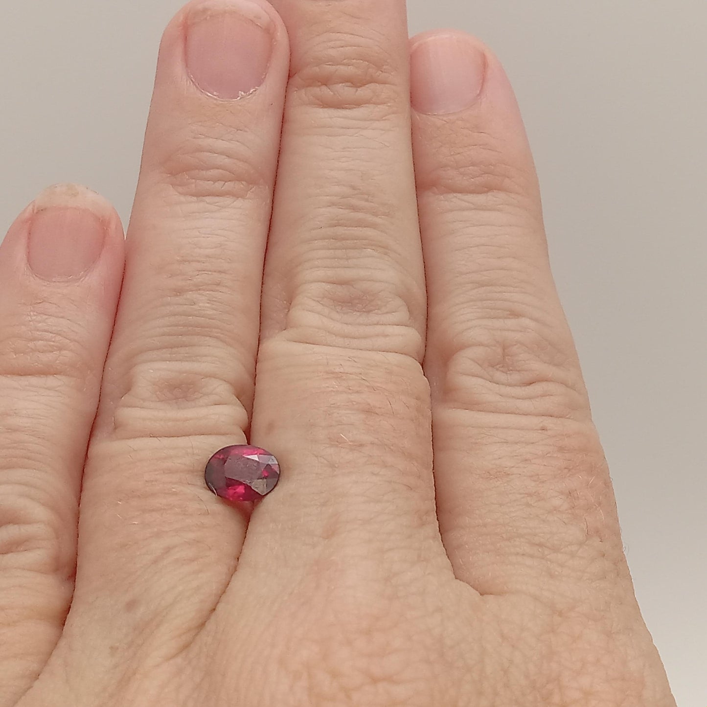 Natural Rhodolite Garnet, 1.04 carat, 6.6 x 5.7 mm Red Garnet, Faceted Oval Cut Raspberry Garnet Gem, Dark Pink Garnet