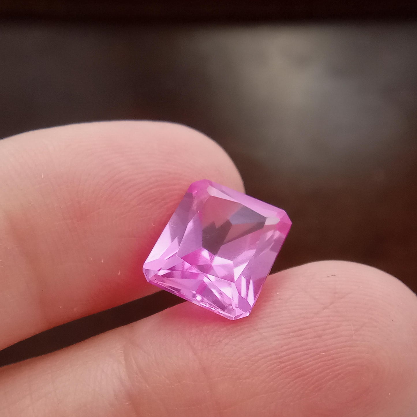 11x9mm Lab Pink Sapphire, 5.88 Ct, Mixed Radiant Cut Loose Faceted Man Made Corundum, Pink Gem