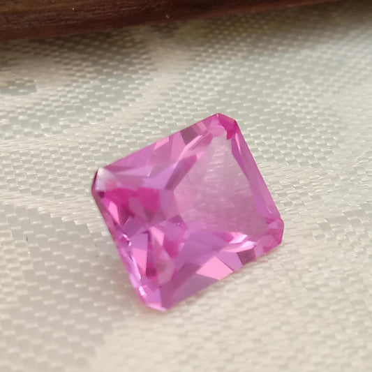 11x9mm Lab Pink Sapphire, 5.88 Ct, Mixed Radiant Cut Loose Faceted Man Made Corundum, Pink Gem