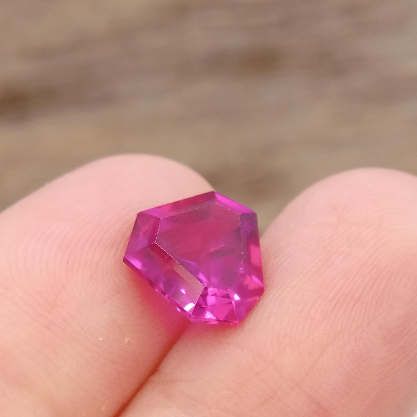 Lab Created Pink Sapphire Fancy Cut 4.34 Carat 10x10mm Unmounted Gem Loose Gemstone  Synthetic Man Made US Seller 10 millimeter