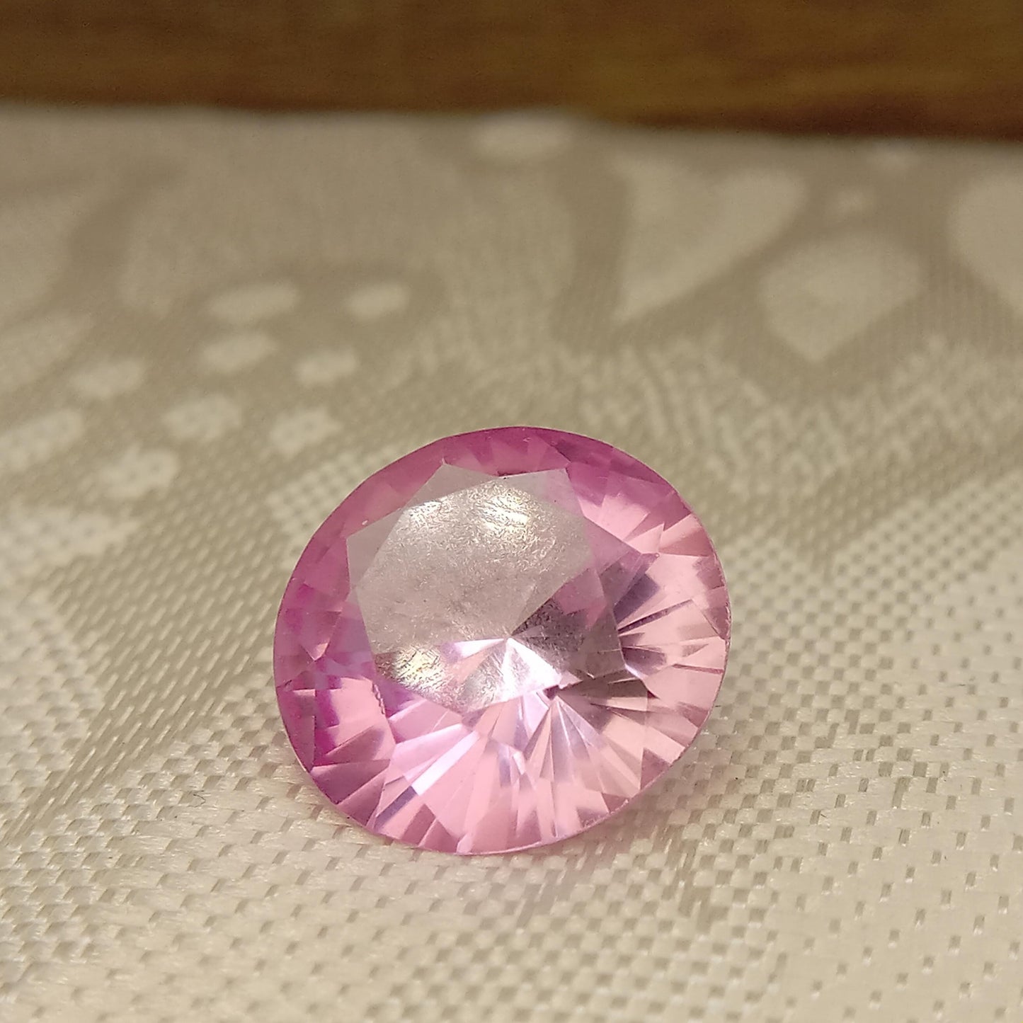 11.8x11.6 Carat Pink Lab Created Sapphire 6.67mm Round Cut, Loose Faceted Gemstone 12mm
