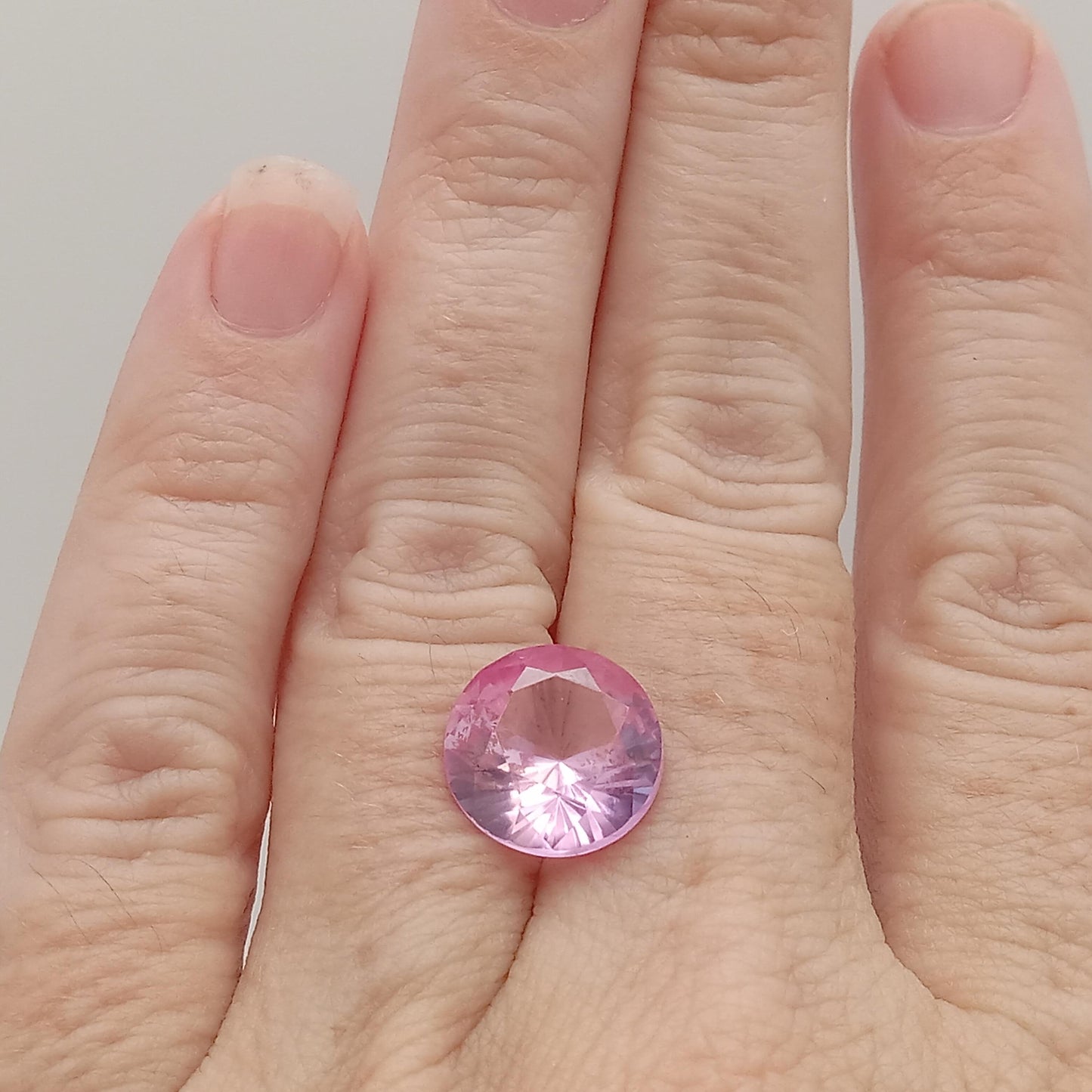 11.8x11.6 Carat Pink Lab Created Sapphire 6.67mm Round Cut, Loose Faceted Gemstone 12mm